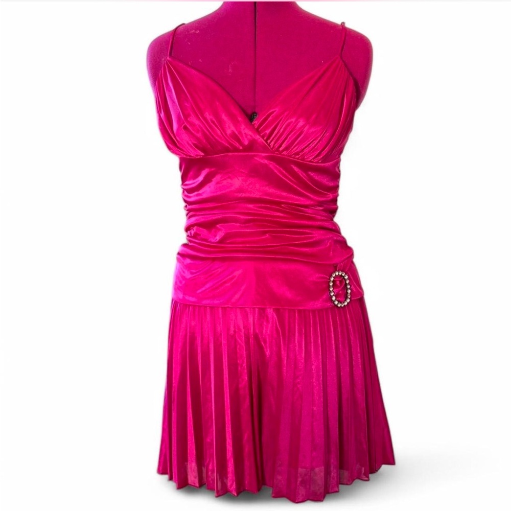 Vintage Hot Pink Prom Mini Dress